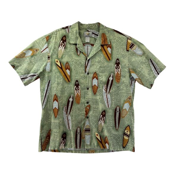 Vintage Ho Aloha Hawaiian Shirt Mens XL Tropical Surfboard Tiki Vacation 90s Y2K - Picture 1 of 9